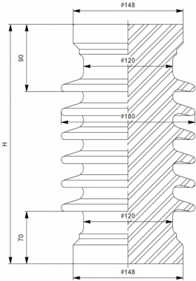 Изоляторы неармированные фарфоровые ИО-25 УХЛ 1; ИО-25-О1 У1