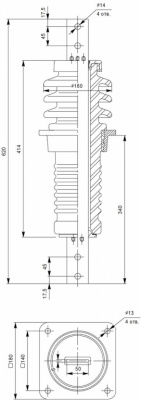 Изоляторы проходные ИПУ-10/630-7,5 УХЛ 1