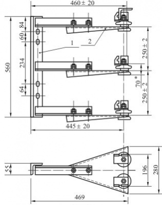 Кронштейн троллейный К45У1